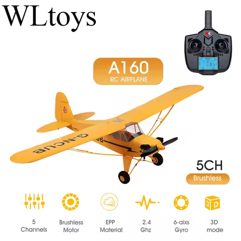 Original Hot WLtoys A160-J3 RC Airplane 5CH Remote Control Plane 3D/6G 1406 Brushless Motor Outdoor