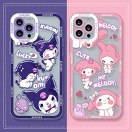 Casing for Samsung Galaxy S23 S22 S21 S20 FE S10 Plus Ultra 5G Note 20 10 J2 J4 J6 J7 Prime Lite Cartoon Kuromi My Melody Phone Case Lens Protection Clear Soft Cover
