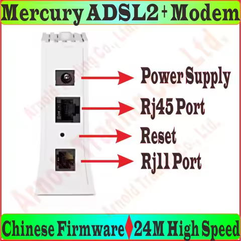 EU/AU/UK/US plug Mercury ADSL ADSL2 Modem 24M High Speed DSL Internet RJ11 RJ45 Modem ADSL 2+ with L