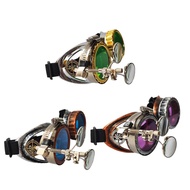 [lzdjlmy2ua] Funky Steampunk Glasses Colored Frame Photo Props Gothic Costume Ocular Loupe Women Men