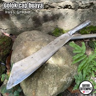 Golok Pemotong Bambu Dan Kayu Baja Asli Cap Buaya - Golok Bendo Putih Super Tajam - Golok Tebas Kayu