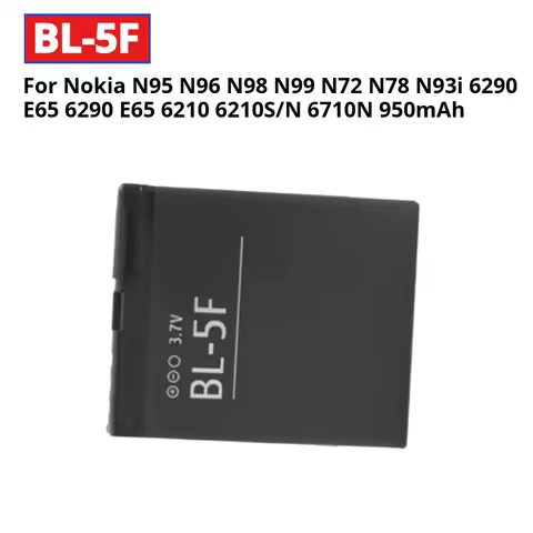 For Nokia N95 N96 N98 N99 N72 N78 N93i 6290 E65 6290 E65 6210 6210S/N 6710N BL-5F Lithium Replacemen