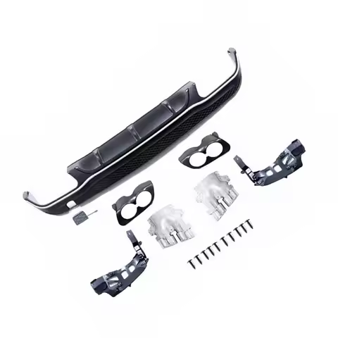 Car Rear Bumper Diffuser Spoiler Lip Tailpipe Exhaust Tip Boot Body Kit For Mercedes Benz C207 E Cou