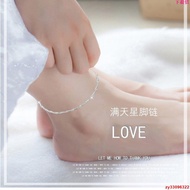 -- Anklet Female s999 Sterling Silver Gypsophila Versatile Fashion Trendy Ladies Temperament Ethnic 