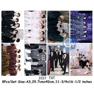 WallPaper TXT Poster k-pop 1set=8pcs A3 Size