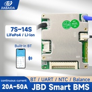 JIABAIDA BMS BT UART for 7S-14S LiFePo4 Li-ion 8S 12S 13S Battery 20A-50A Current JBD Smart BMS
