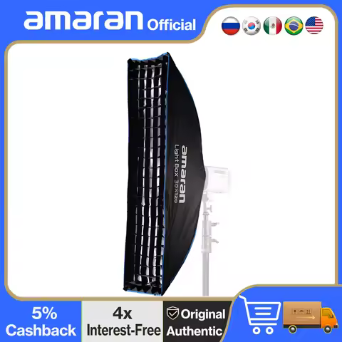 Amaran Light Box 30x120 Portable Octagon Softbox with Honeycomb Grid Outdoor SoftBox Diffuser for Am