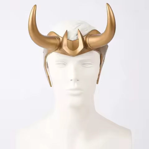 ABC123Ragnarok Loki Helmet Latex Crown Mask Halloween Cosplay Costume Props for Adult Men Women Anim