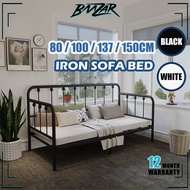 𝐁𝐌𝐙𝐀𝐑 𝙄𝙣 𝙎𝙩𝙤𝙘𝙠 DAY BED SINGLE METAL BED FRAME/KATIL BESI/SOFA BED/DAYBED 2 Seater Metal Sofa Bed