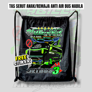 tas serut anak/remaja gambar bus mania/truk oleng bahan anti air