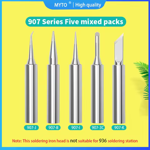 MYTO GJ Universal 907 Soldering Iron Tips 5 Mixed 907-I/K/3C/B/J 60W Constant Temperature Internal H