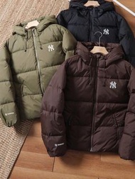 韓國預訂 3色選 MLB NY Logo 連帽防水羽絨外套 男裝 DJB40