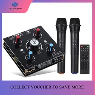 TECHCHIP-Dual Microphone Karaoke Machine Bluetooth 5.0 Sound Power Amplifier Integrated Amp & U-Disk