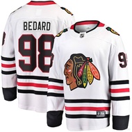 XY Qy NHL เสื้อกีฬาแขนยาว ลายทีม Bedard Chicago Blackhawks Jersey สีขาว พลัสไซซ์ YX