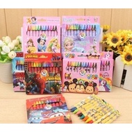 12pcs Kids Colouring Crayon Alat Mewarna Crayon Set Budak Sekolah 彩色蜡笔