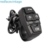 REDFACEVINTAGE Electric Bike Light Switch, Horn Controls Turn Light DK336 Signal Light, Scooter Acce