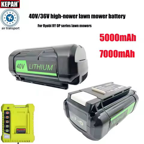 40V 36V 5AH 7AH high-power lithium battery,Ryobi RY40200 Snow blower, chainsaw lawn mower battery OP