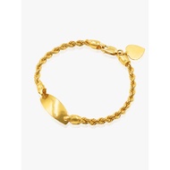 916 Gold Rope Plaques Bracelet