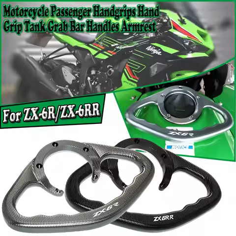 CNC Motorcycle Passenger Handgrips Hand Grip Tank Grab Bar Handles Armrest For NINJA ZX6 ZX6R ZX6RR 