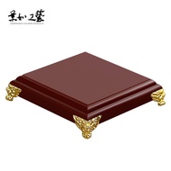 Square Craft Ornament Base Jade Zisha Teapot Buddha Statue Stone Base Wood Carving Stand