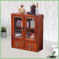 [ Storage Cabinet Desk Organizer Cupboard Showcase Rustic Key Box Holder Cabinet Shelf Wooden Display Rack for Home Living Room
