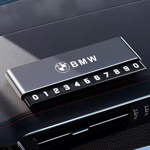 Aluminium Alloy Car Temporary Parking Card Phone Number Plates For BMW M Emblem M3 M5 X1 E46 E36 E34