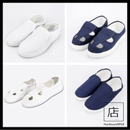 ESD Shoes Kasut Esd Cleanroom Anti Static Shoe WNavy hite Blue Putih Men Women Safety ESD Holes PVC