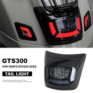 Motorcycle LED Tail Brake Light Red Smoke Lens Rear License Lamp Daytime Signal For Vespa GTS300 GTV