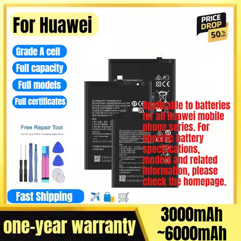 Battery for Huawei Mate 1/2/7/8/9/9 Pro/10/10 Pro/20/X/10X/10 Lite/20X/20 Lite/20 Pro/30 Lite/20X 5G
