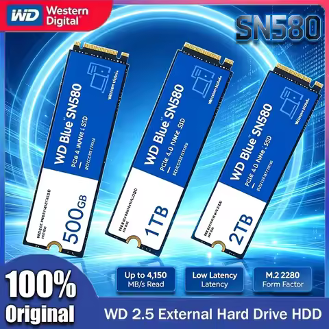 Western Digital WD Blue SN580 NVMe SSD 2TB 1TB 500GB PCIe 4.0 * 4 M.2 2280 Internal Solid State Driv