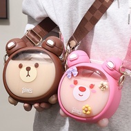 Huge size 750ML adorable Bear Water Bottle with Strapsm Tupperware Straw Botol Air Viral Gradient Kettle Kids BPA-Free