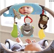 【小粟米】多功能大象嬰兒童安撫 哈哈鏡子 車掛 益智玩具 可放嬰兒床 推車