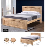 DeepBlue Queen / King Size Fully Solid Wood Bed Frame/ Wooden Bedframe / Wooden Bed Bed / Adult Bedframe / Large Bed / Homestay Bed / Master Bedroom Bed / Katil Kayu