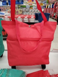 可摺疊有轆購物袋🇹🇭 泰國代購✅小巧輕便，方便帶✅兩種顏色: 紅色/綠色✅尺寸: 30x16x50cm✅建議戴重: 7kg
