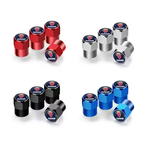 4PCS Car Tire Wheel Stem Air Valve Caps Covers For SAAB 9-4X 9-7X 9-3 9-5 9-2X 9-X 9000 900 600 99 9