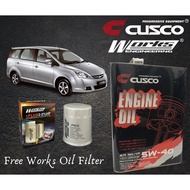 PROTON EXORA 2009-2014 CUSCO JAPAN FULLY SYNTHETIC ENGINE OIL 5W40 SN/CF ACEA FREE WORKS ENGINEERING OIL FILTER