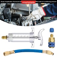 SMARTSIMPLE Car 30Ml 1Oz A/C Oil/Dye Injector with Low Side Quick Coupler Adapter 1/4 Air Conditioni