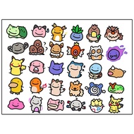 30 cái chính hãng Pokemon Hình Xăm Dán phim hoạt hình tạm thời Pikachu sticker vui Kawaii trẻ em cô