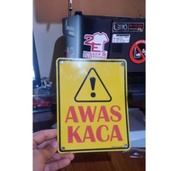 Warning Sign Beware of Glass