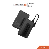 [มี CCC] UKIKI รุ่น K10C Powerbank 10000mAh เล็กที่สุด พาวเวอร์แบงค์ Mini แบตสำรอง มีสายชาร์จในตัว