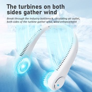 Portable Neck Fan Rechargeable Mini Fan Mini Hanging Neck Fan with turbine in both side