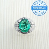 cincin batu permata green aquamarine - 7