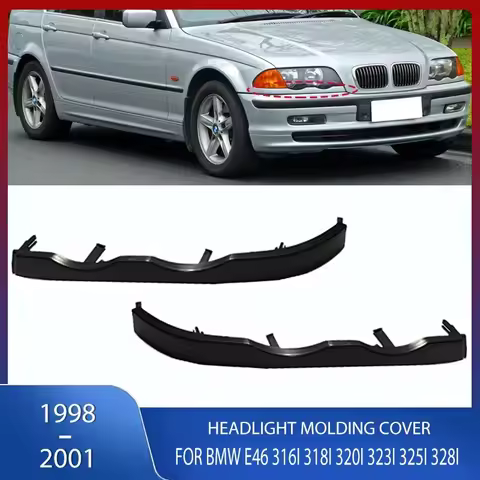 Front Under Headlight Molding Cover Trim For BMW E46 316i 318i 320i 323i 325i 328i 330i 330Xi 325i 3