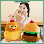 MXBEAUTY Chick Doll Throw Pillow, Animation Chicken Bessie Chick Chicken Burger Plush Toy, Removable