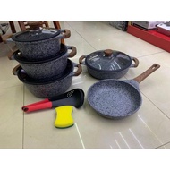 PRODUCT K&I GERMANY (GRANIT LINE) (NON STICK COOKWARE) periuk batu k&i 12 pcs ready stock non sticck