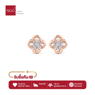 NGG Dazzling Diamond Success Clover 18K Rose Gold Success Clover Earring - ต่างหูเพชรแท้ (มีใบรับประ