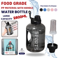 2800ml Large Capacity Food Grade Strap Portable Durable Plastic Gym Sport School Water Bottle
