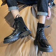 KY-D Boots Men's Dr. Martens Boots Men's British Style High-Top Leather Boots Trendy Shoes2022Autumn Middle Top Working