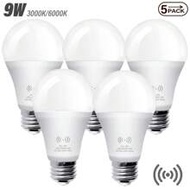 Kasotile A19 Dusk To Dawn Motion Sensor LED Light Bulb, 60W Equivalent, Energy-Efficient 9W, Warm Wh