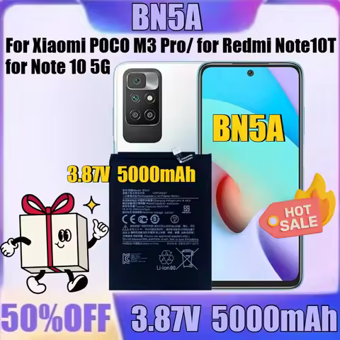 New BN5A 3.87V 5000mAh High quality Battery for Xiaomi POCO M3 Pro/ for Redmi Note10T for Note 10 5G